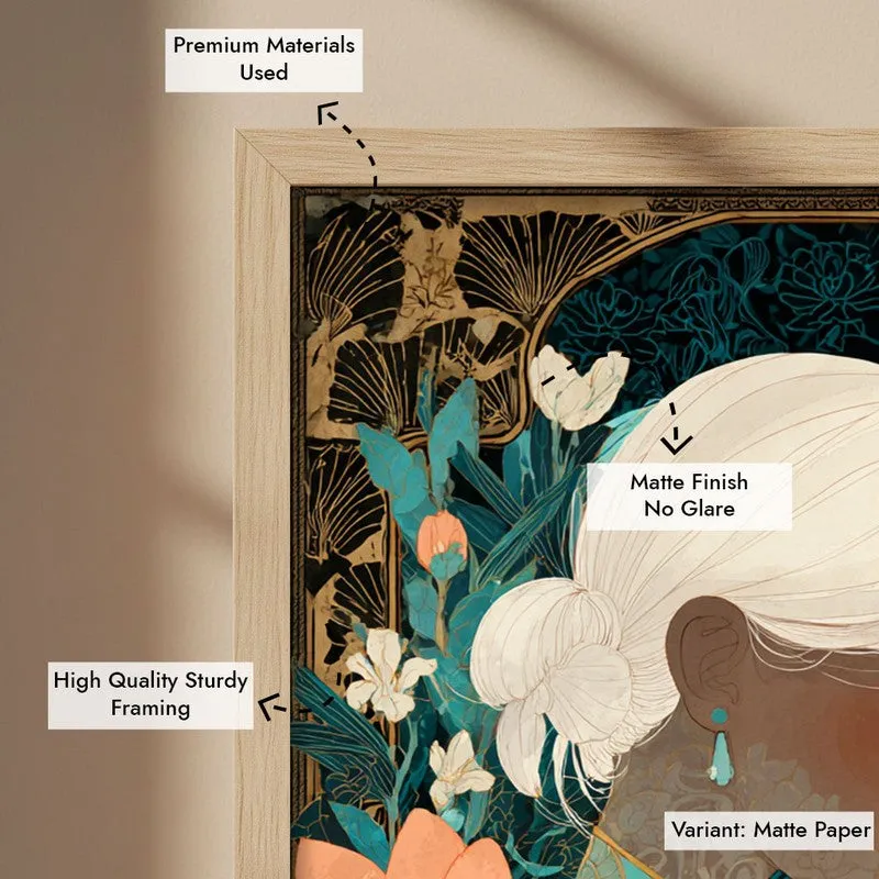 Miraye Canvas Wall Painting With Brown Frame media 9