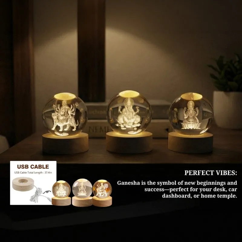 Divine Trinity Glass Ball Table Lamp media 5