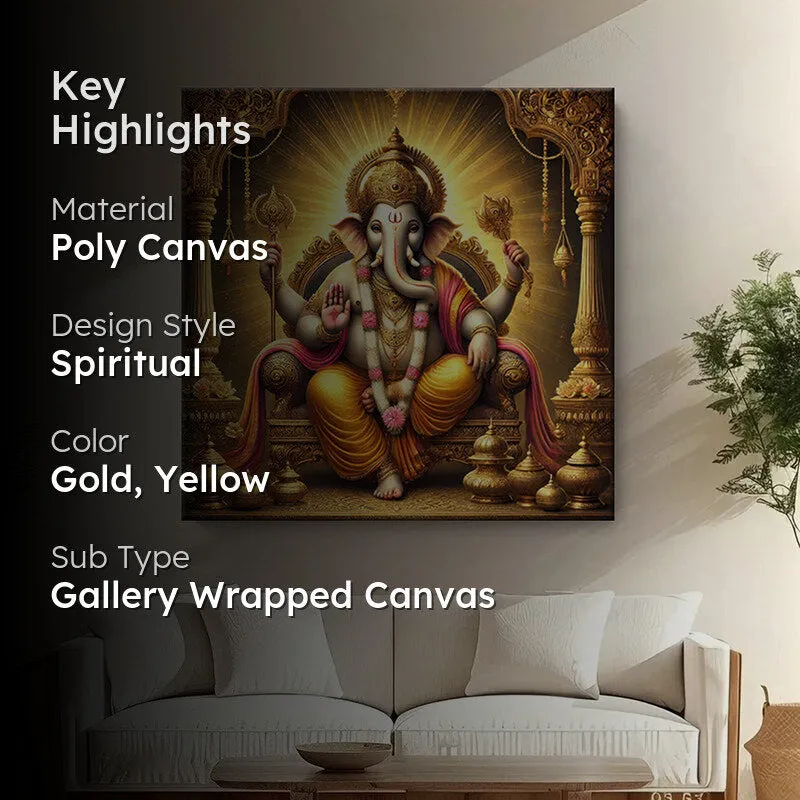 Vakratunda Ganapathi Poly Canvas Wall Painting media 2