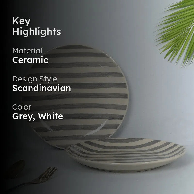Elarion Dinner Plate (Grey,White) - Set Of Two media 2
