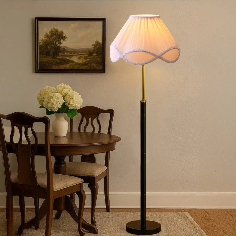 Frost Glow Wooden Floor Lamp - White media 3
