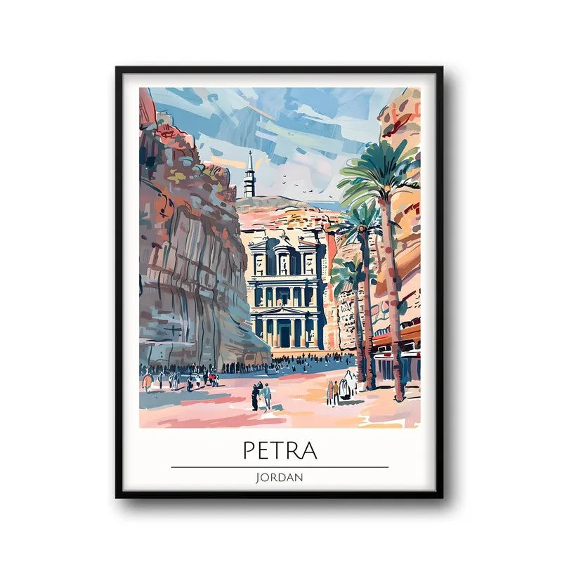 Vintage Petra Framed Canvas Wall Painting media 5