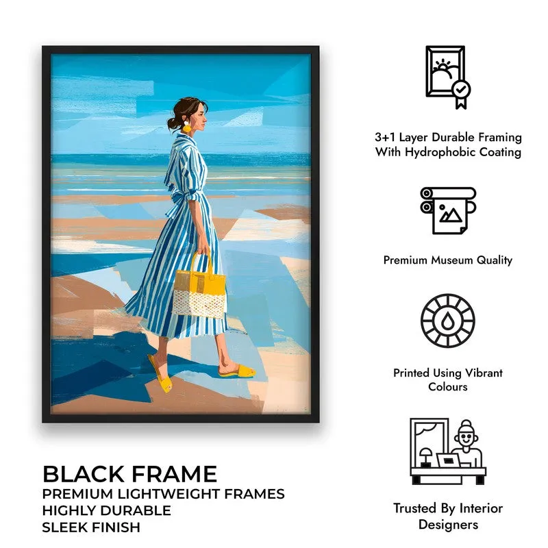 Alira Travel Illustration Canvas Wall Painting With Black Frame media 7