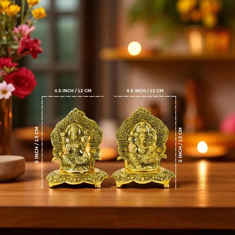 Solenya Lakshmi & Ganesh Idols & Sets - Set Of Two media 7