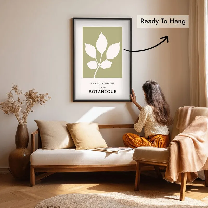 Serene Stem Canvas Wall Painting With Black Frame media 7