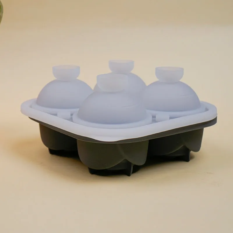 Rose Silicone 4-Cube Ice Mould - Grey media 6