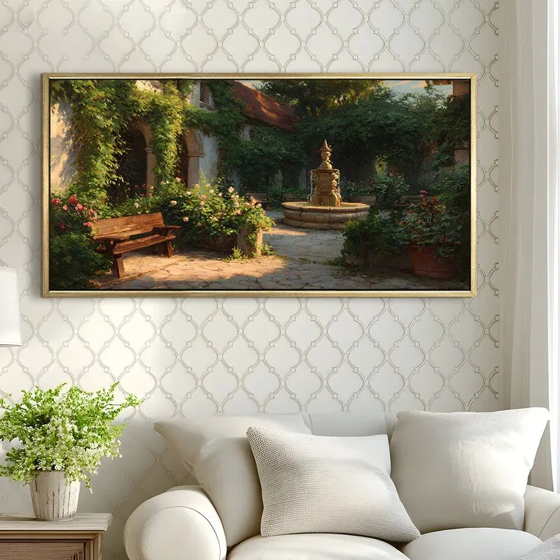 Hidden Courtyard Canvas Wall Painting With Frame media 4