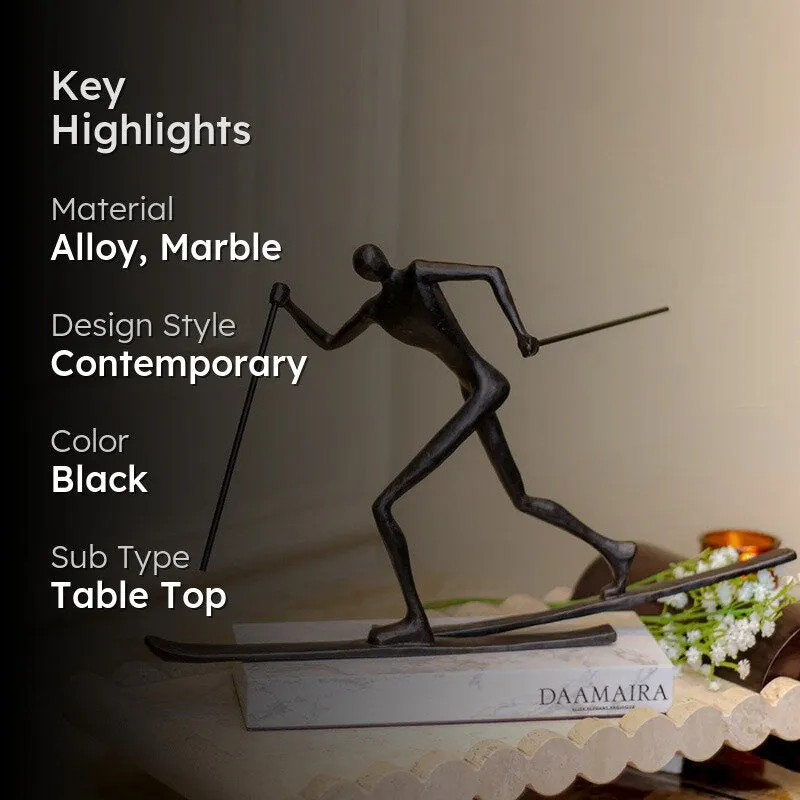 Obelique Form Marble & Alloy Showpiece media 2