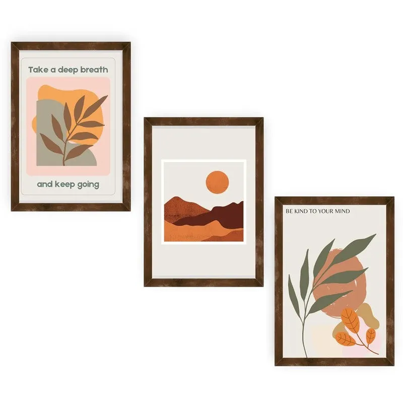 Desert Muse Paper Wall Painting With Frame - Brown media 5