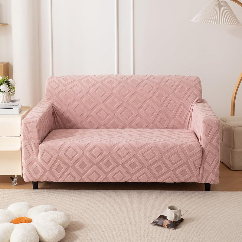 Velvyra Jacquard Sofa Cover - Pink media 5