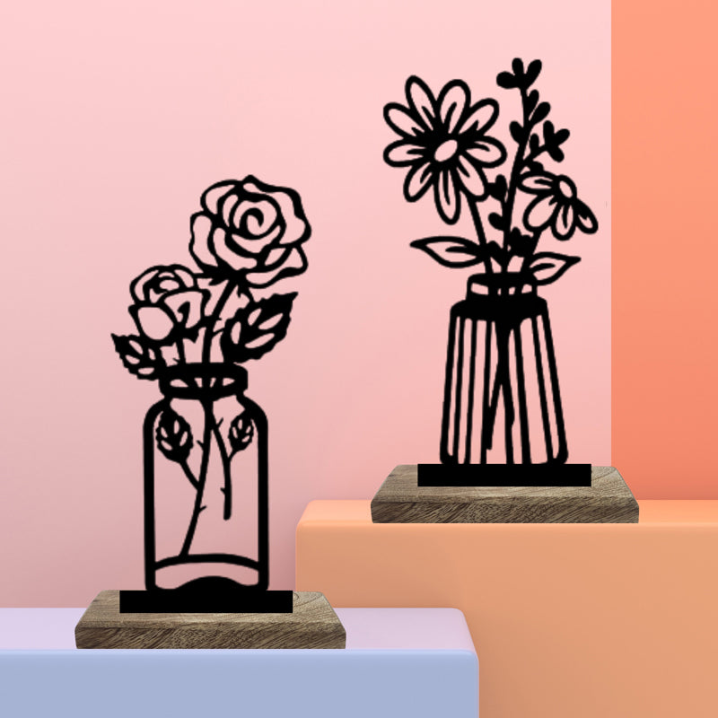 Vase Verre II Showpiece - Set Of Two