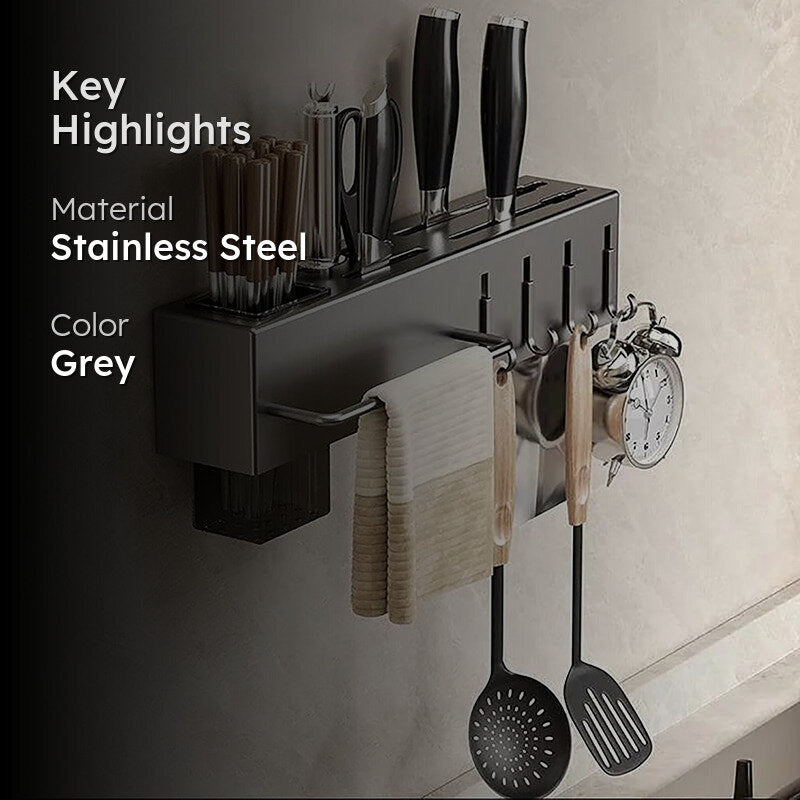 Slice & Hang Stick-on Knife Rack With Hook media 2