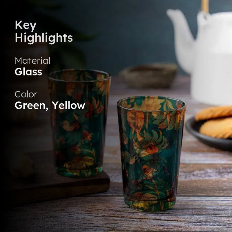 Sanguine Sunflowers Chai Glass - Set of Two media 2