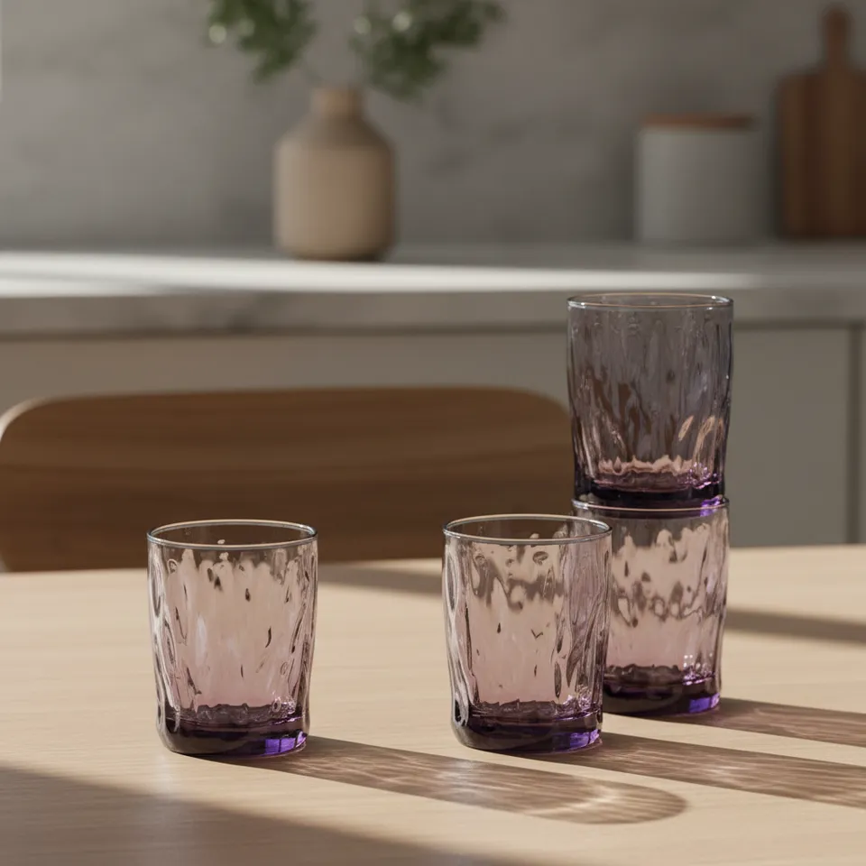 Kenzie Purple Glass Tumbler (355 ML) - Set Of Six media 1