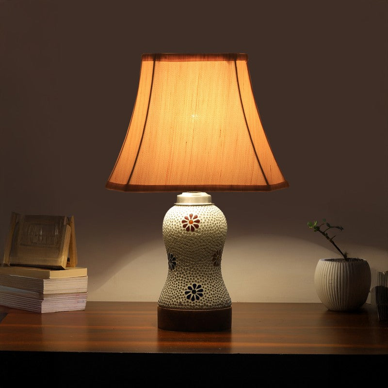 Espera Square Wooden Table Lamp - Multicolor