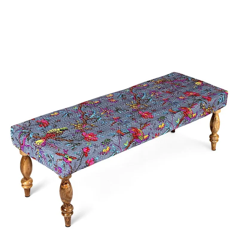 Averon Sheesham Wooden Bench - Grey media 5