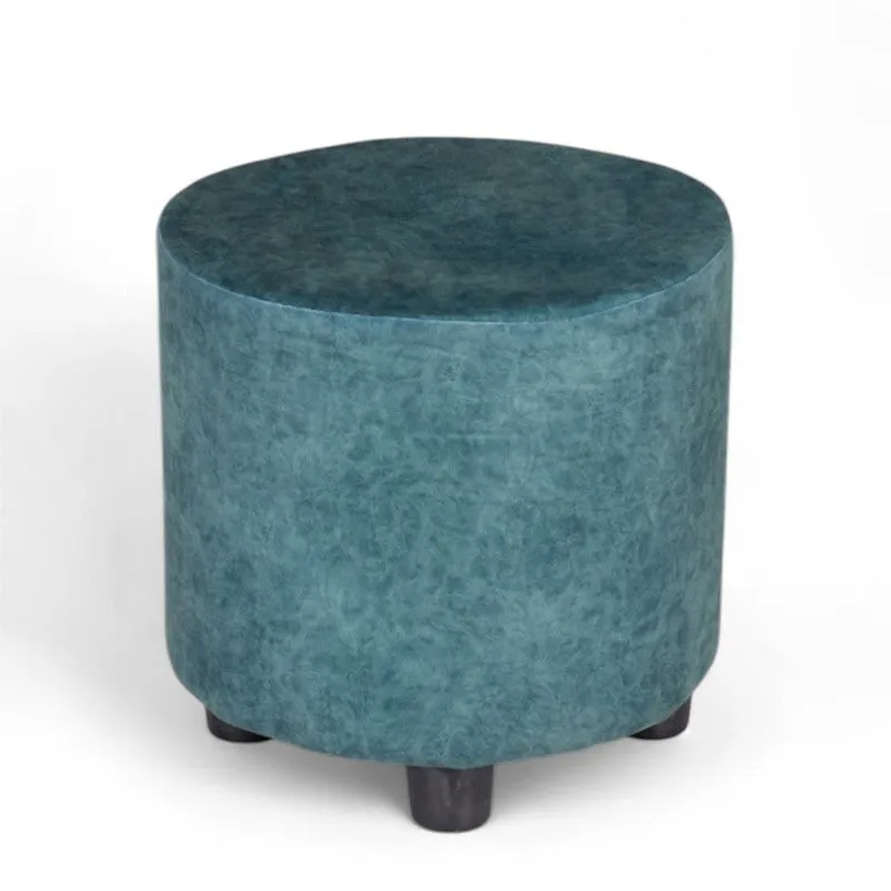 Mrixon Pine Wood Pouffe (Blue) - Set Of Two media 4