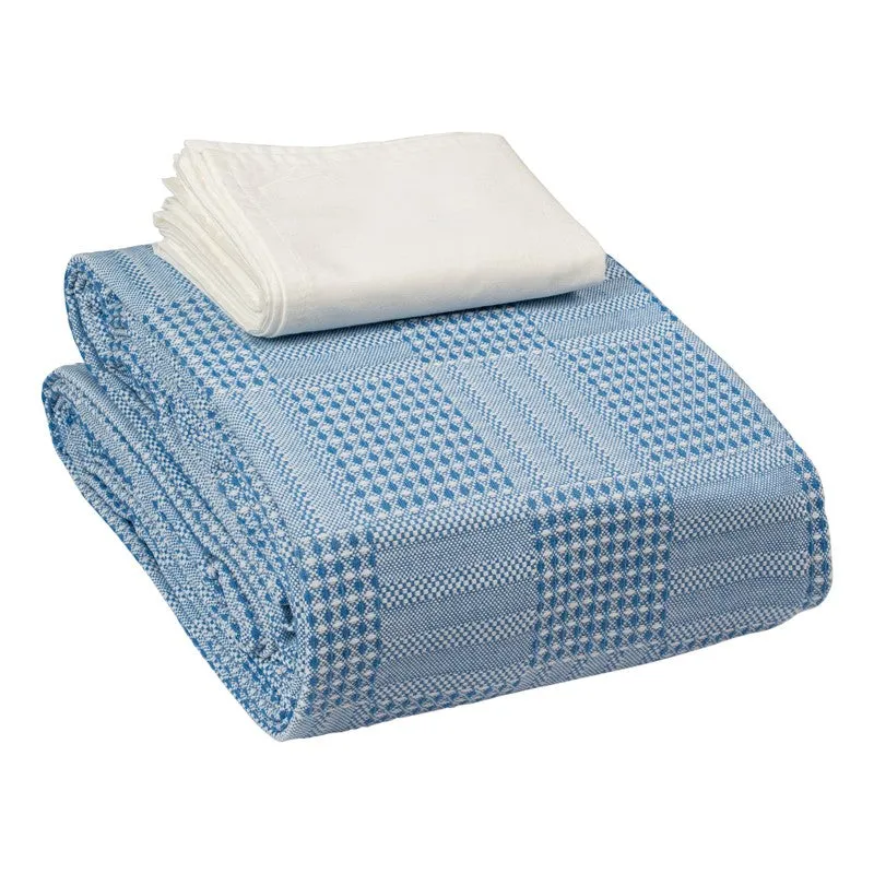 GridForm  Cotton Bedsheet (Blue) - 300 TC media 8