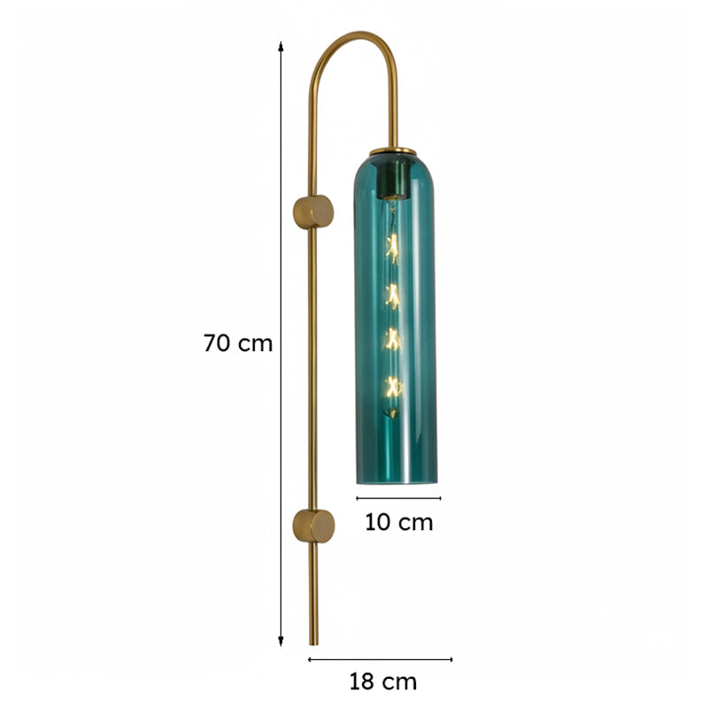 Loft Drop Metal & Glass Wall Lamp - Blue media 6