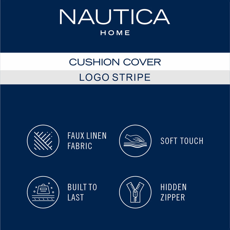 Nautica Logo Stripe Rectangular Cushion Cover - Coral media 6
