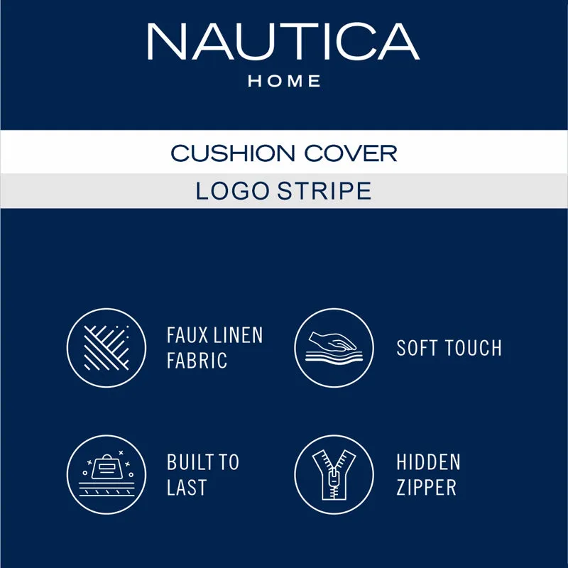 Nautica Logo Stripe Rectangular Cushion Cover - Coral media 6