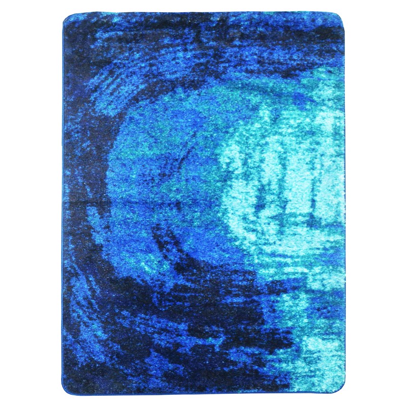 Ulros Abstract Micro Fiber Area Rug - Blue