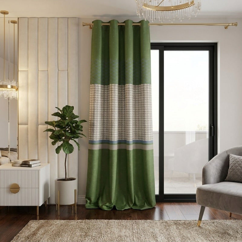 Majestic Meadow Satin Curtain with Lining