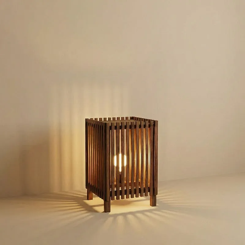 GeoCage Wooden Floor Lamp - Brown media 5
