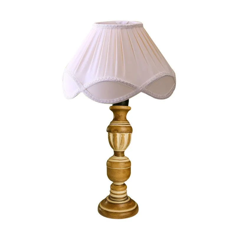 Zenrae Pleatiq Wooden Table Lamp - White media 5