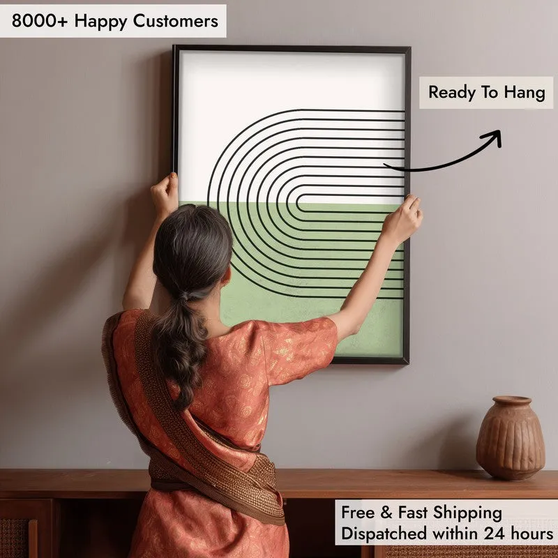 Cerchio Green Archival Canvas Wall Art - Black Frame media 6