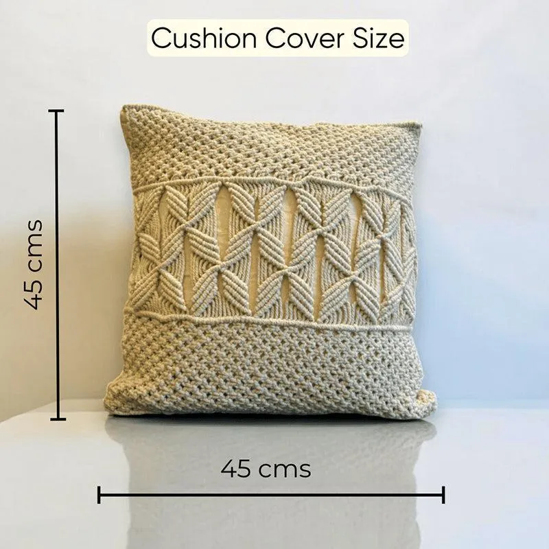 Studio String Macrame Knotwork Cotton Cushion Cover media 5