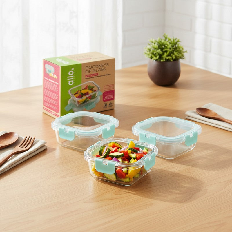 Nibaro Leak Proof Glass Lunch Box with Bag (930 ML Each) - Set of Three media 3