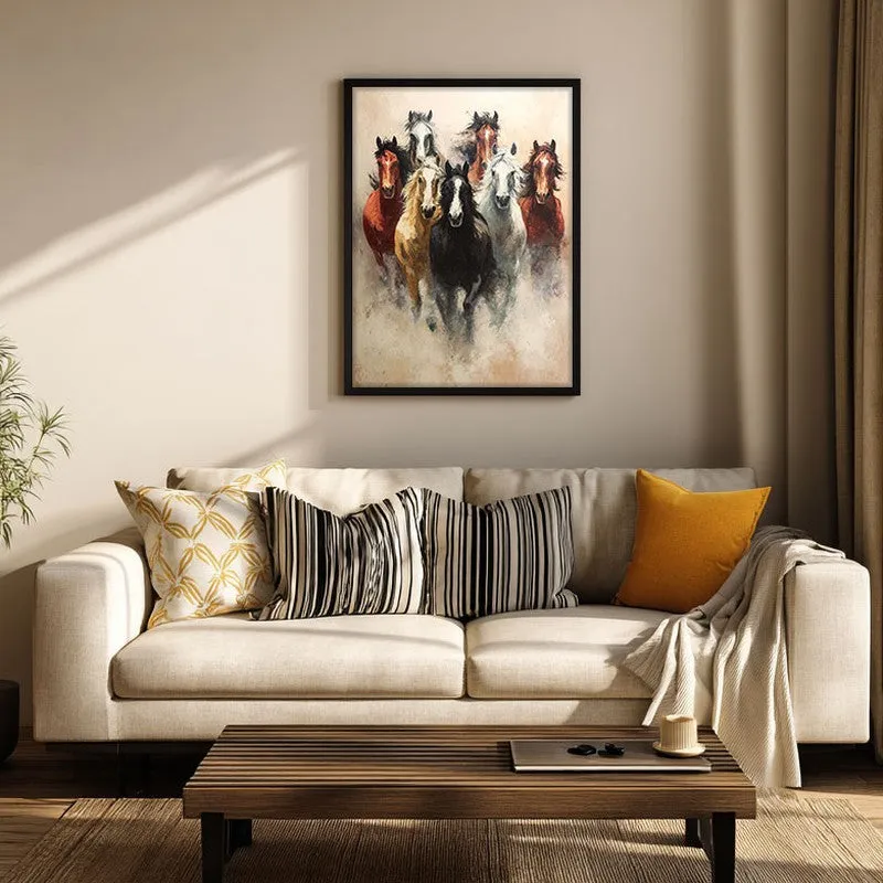 Unbridled Force Horse Wall Painting With Black Frame media 5