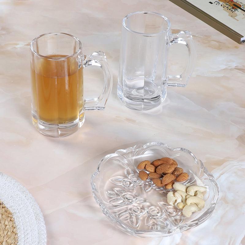Chora (400 ML) Beer Glass & Snack Plate Combo - Three Piece Set