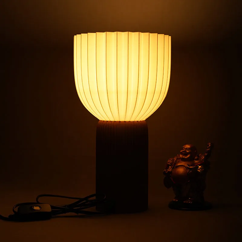 Eco Lite 3D Printed Table Lamp - White,Brown media 3