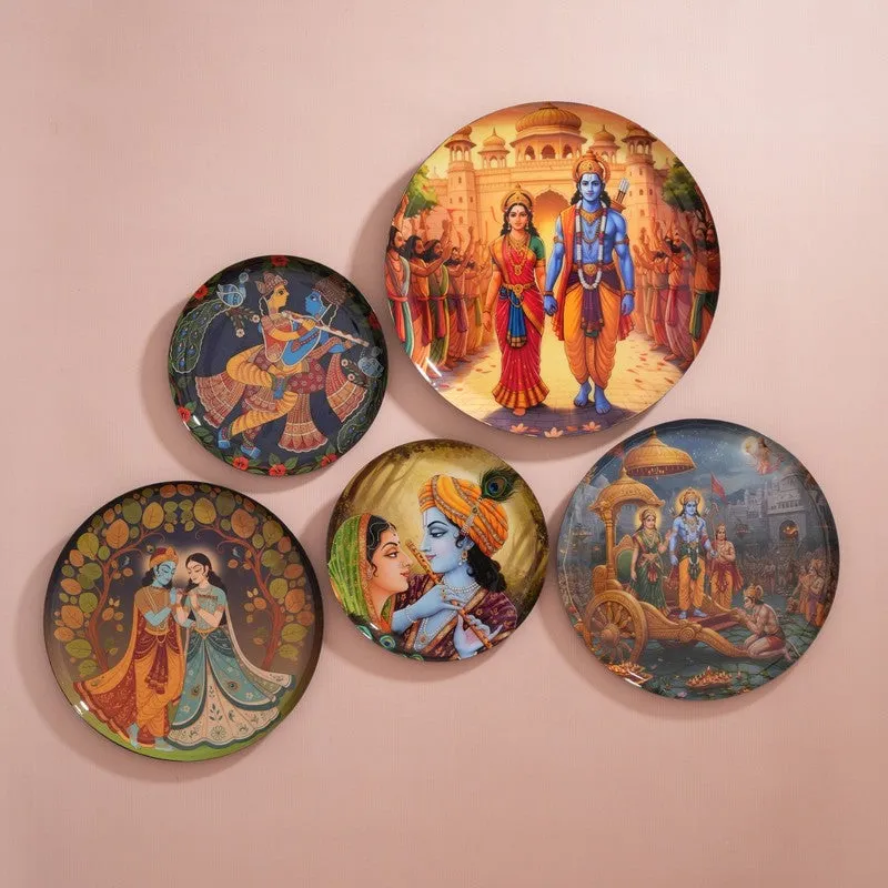 Krishna Whisper Wall Plates - Set of Five media 1