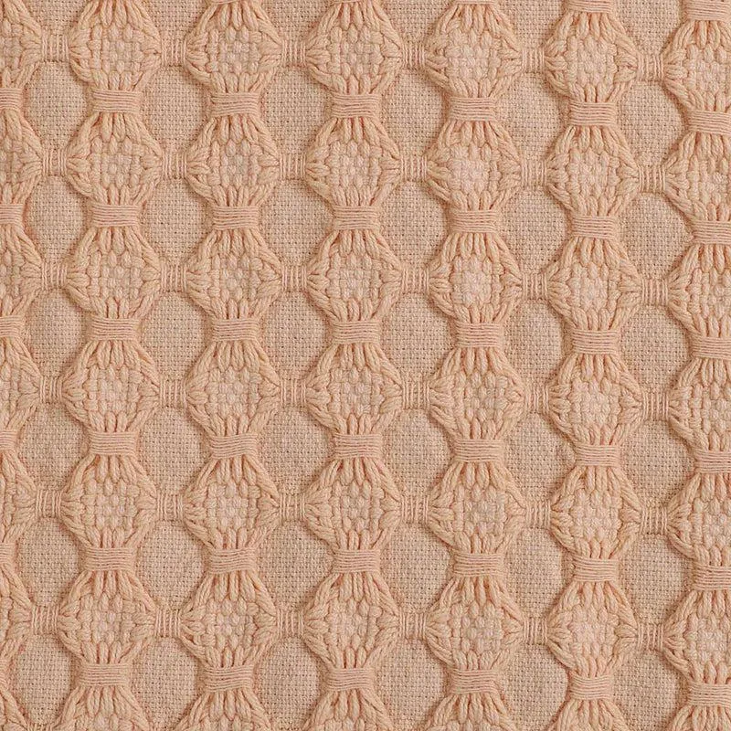 Tender Loom Knitted Cotton Throw (Peach) - Two Piece Set media 3
