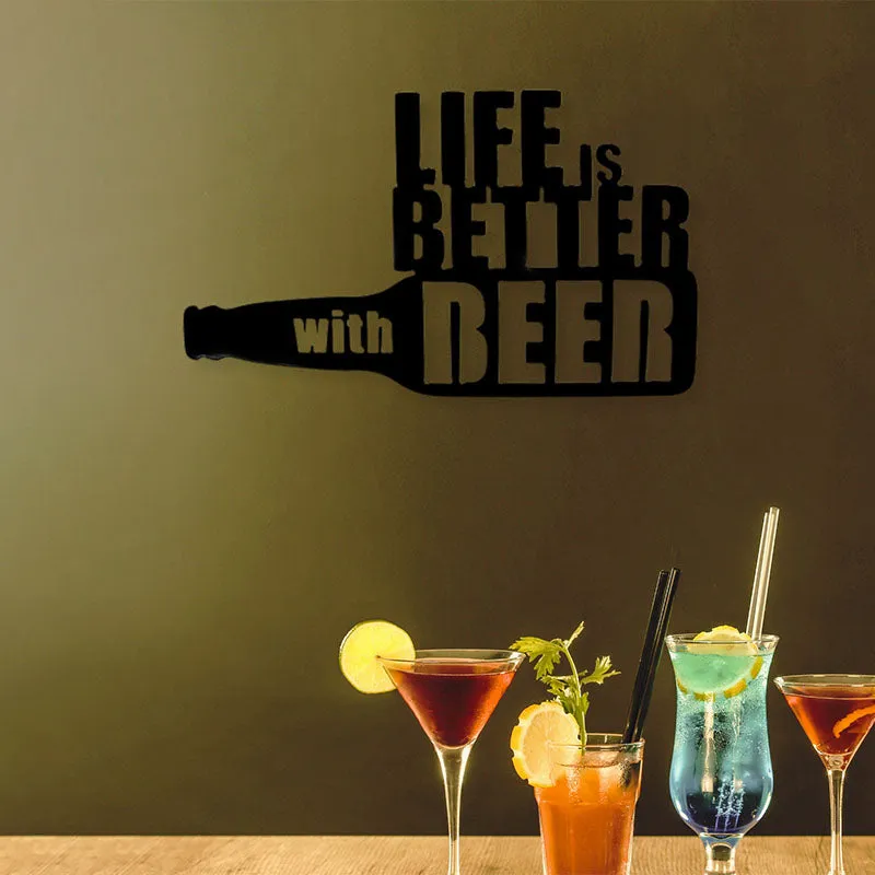 Life Is Better With Beer Black Iron Wall Accent media 1
