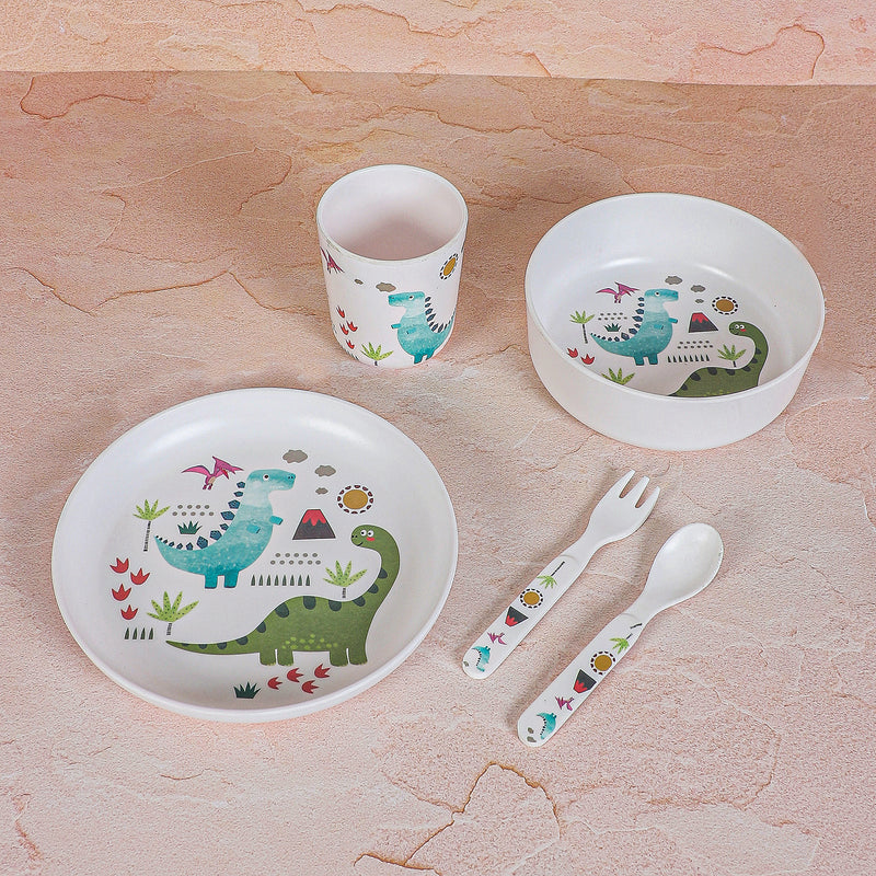 Dino Doodle Kids Dinner Set - Five Piece Set media 6