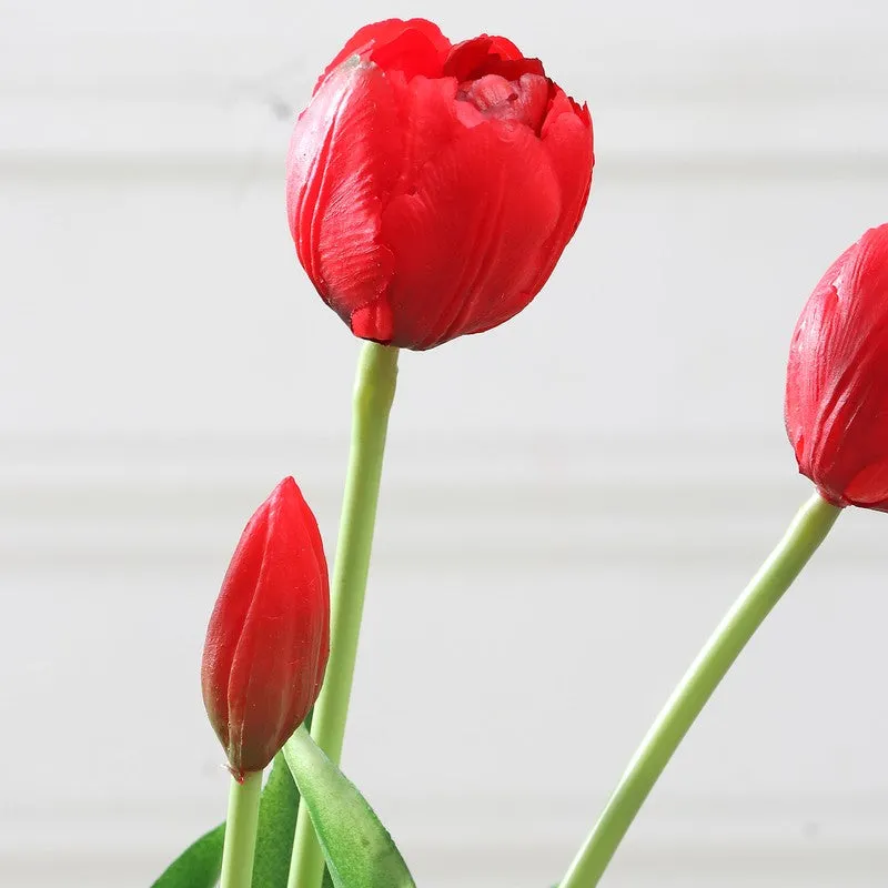 Tulip Artificial Flower Bunch - Red media 4