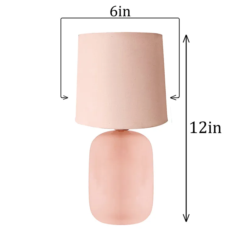 Ibex Ceramic Fabric Table Lamp - Pink media 5