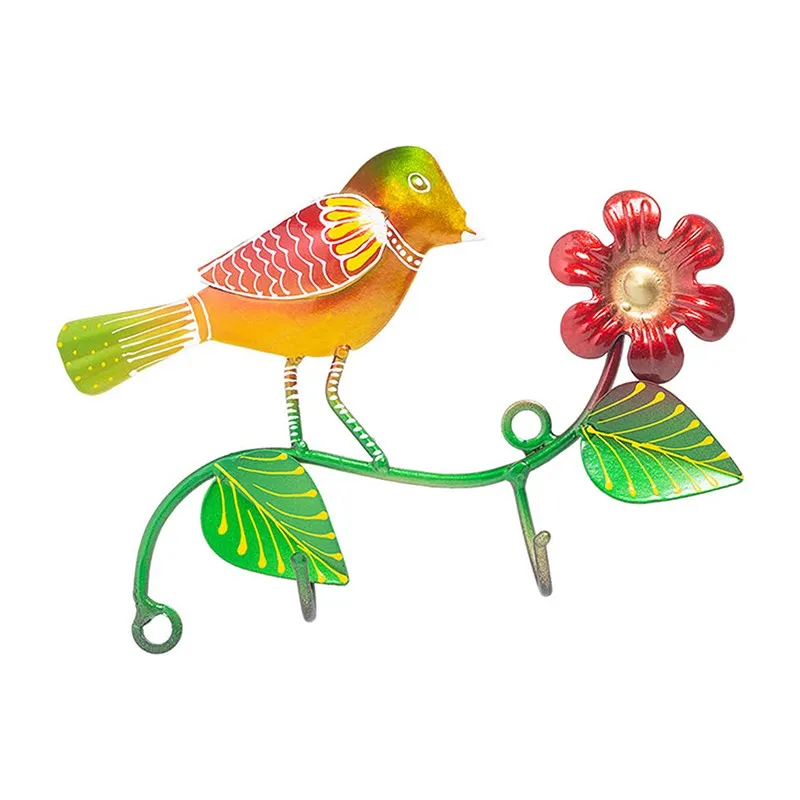 Bird Bliss Handpainted Key Holder - Yellow & Green media 3