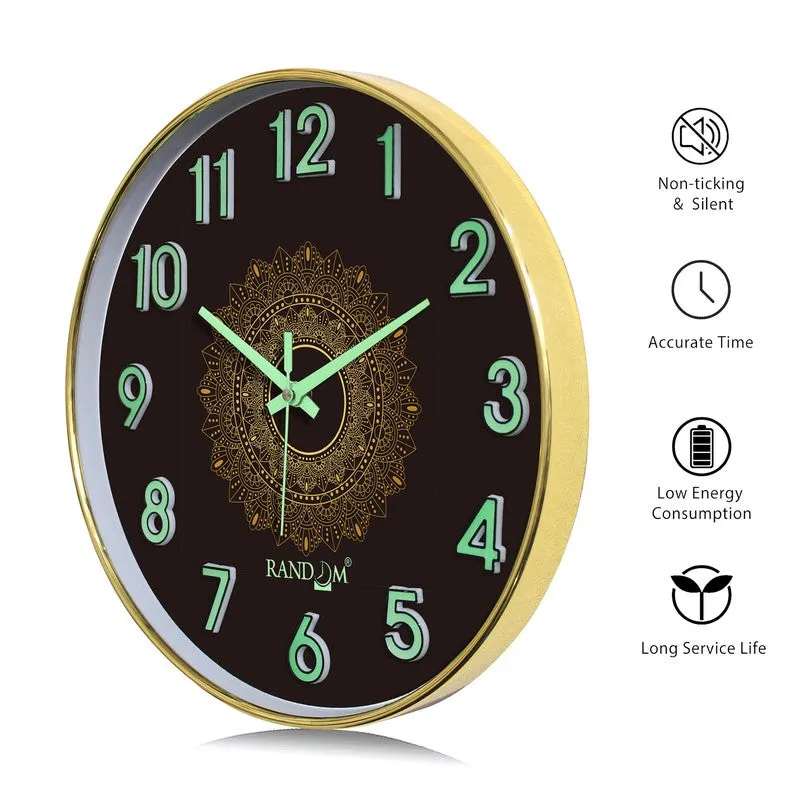 Nayra Round Floral Plastic Wall Clock - Brown media 7