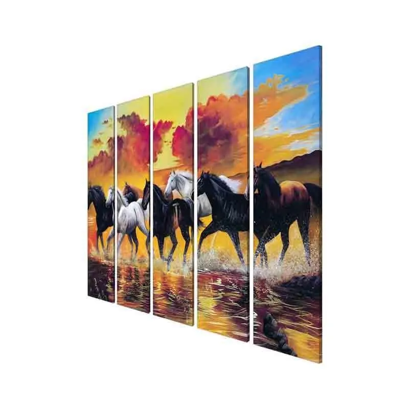 Horse Herd Wall Art - Five Piece Set media 6
