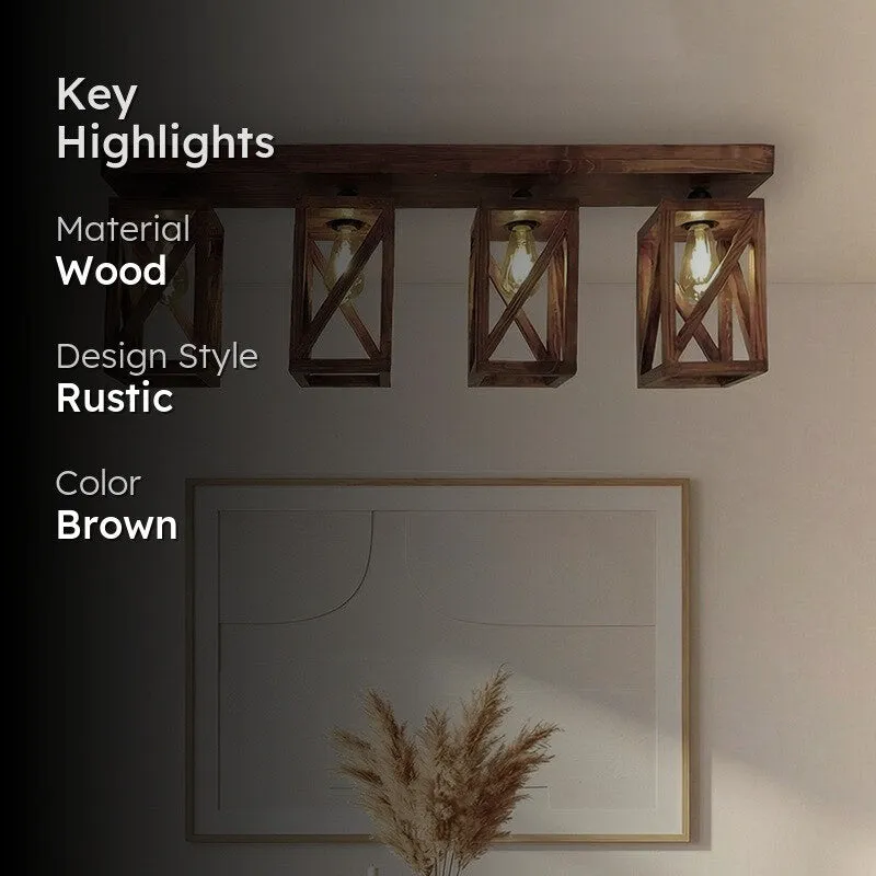 Tyriana 4 Series Wooden Cuboid Ceiling Lamp media 2