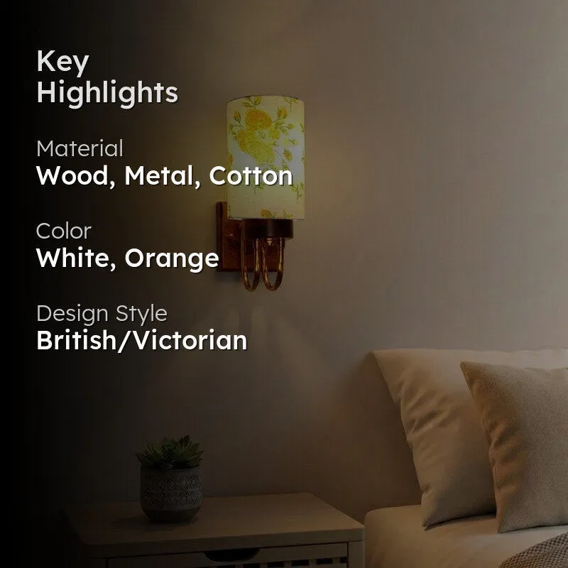 Gilded Arch Cotton Wall Lamp - White,Orange media 2