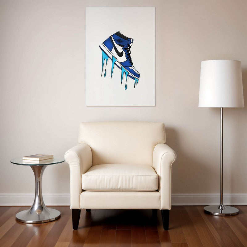 Blue Drip Kicks Wall Poster