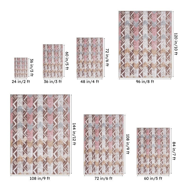 Stella Geometric Polyester Carpet - Blush media 12