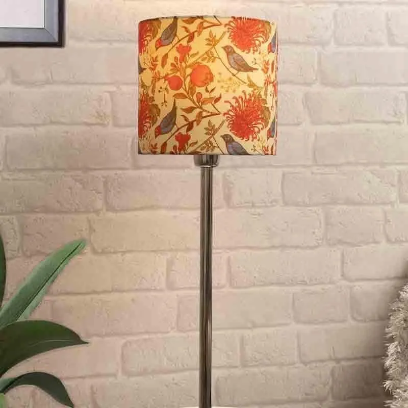 Amber Tall Fabric Table Lamp - Multicolor media 1