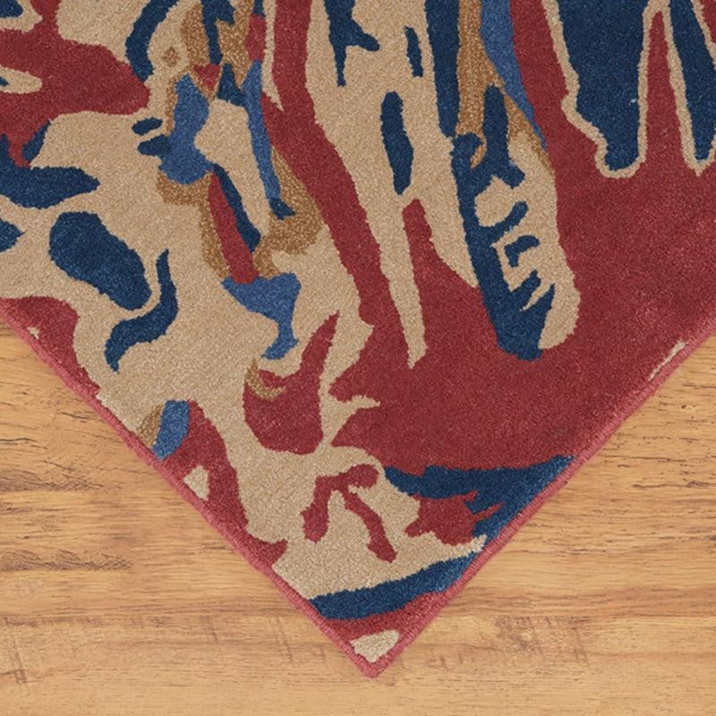 Taranis Hand Tufted Floral Wool & Nylon Carpet - Brown & Blue media 7